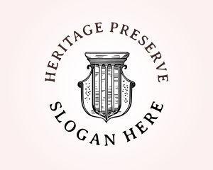 Antique Heritage Column Crest logo design