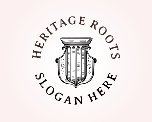 Antique Heritage Column Crest logo design