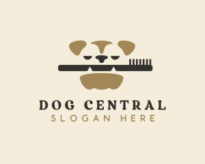 Pet Dog Toothbrush logo design