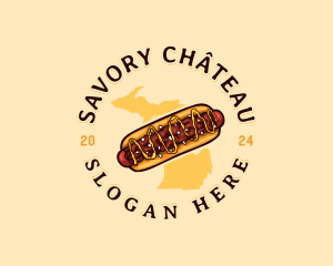 Hotdog Food Michigan logo design