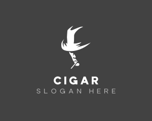 Smoking Mysterious Man logo design