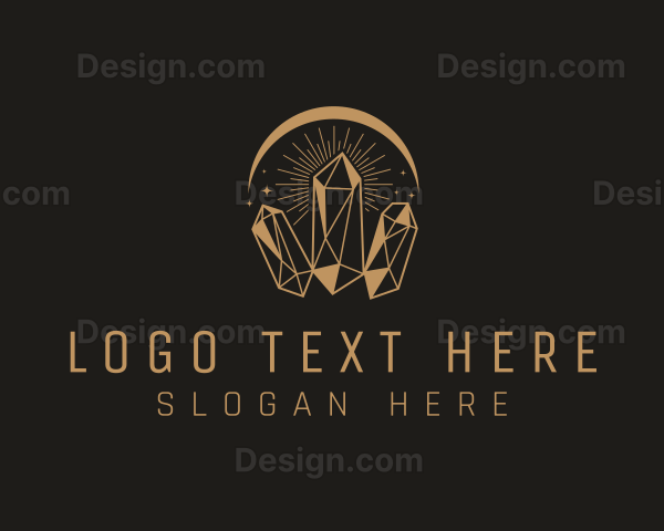 Gold Crystal Gemstone Logo