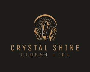 Gold Crystal Gemstone logo