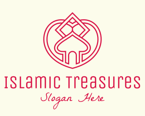 Islamic Mosque Heart logo