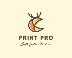 Abstract Deer Stag logo design