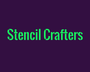 Green Stencil Wordmark logo design