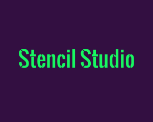 Green Stencil Wordmark logo