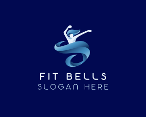 Fitness Dancer Swirl logo design