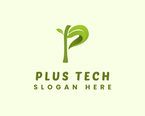 Natural Leaf Eco Letter P logo design