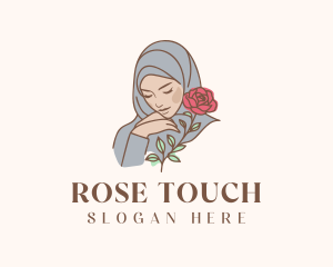Rose Hijab Woman logo
