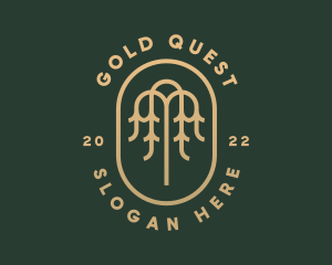 Gold Willow Tree  logo design