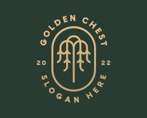 Gold Willow Tree  logo design