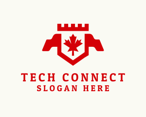 Canadian Maple Crest Banner Logo