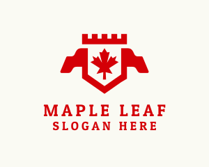 Canadian Maple Crest Banner logo design