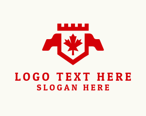 Maple - Canadian Maple Crest Banner logo design