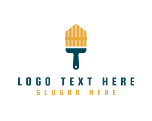 House Fence Paint Brush logo