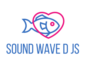 Seafood Fish Heart Logo