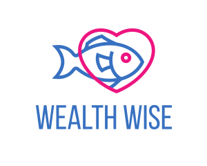 Seafood Fish Heart Logo