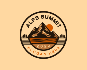 Mountain Summit Sunset logo design