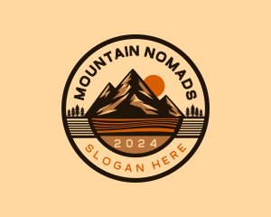 Mountain Summit Sunset logo design