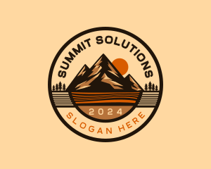 Mountain Summit Sunset logo design