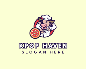 Cow Pizza Chef logo design