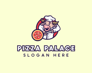 Cow Pizza Chef logo design