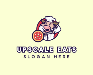 Cow Pizza Chef logo design