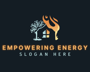 Heating Cooling House logo design