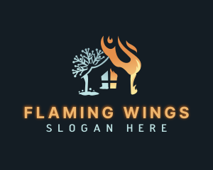 Heating Cooling House logo design