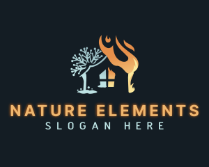 Heating Cooling House logo design