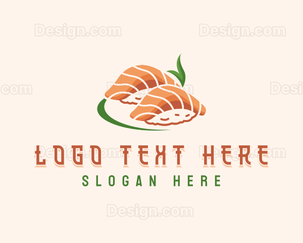 Salmon Rice Sushi Logo