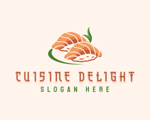 Salmon Rice Sushi logo design