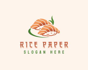 Salmon Rice Sushi logo design