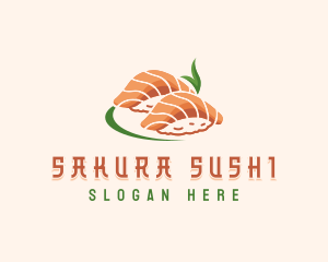 Salmon Rice Sushi logo design