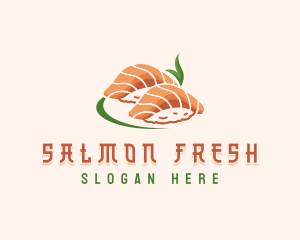 Salmon Rice Sushi logo design