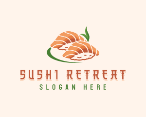 Salmon Rice Sushi logo design