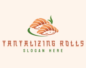 Salmon Rice Sushi logo design