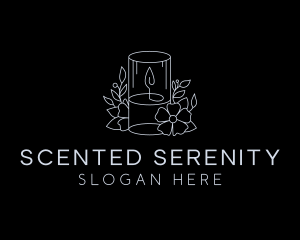 Floral Scented Candle Spa logo design