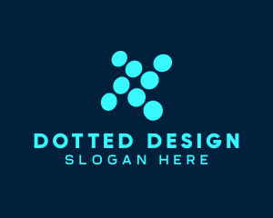 Modern Technological Dots logo design