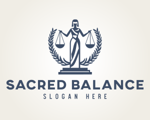 Abstract Legal Justice Statue logo design