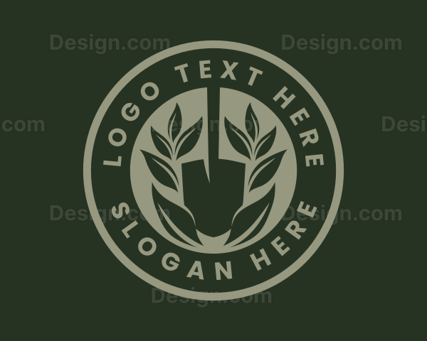 Garden Plant Shovel Logo