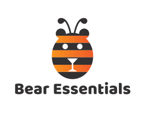 Bear Bee Stripes logo design