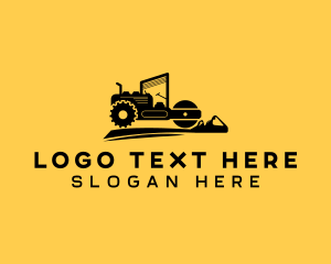 Construction Road Roller Heavy Equipment logo