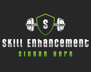 Gym Barbell Shield logo