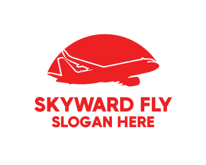 Red Airplane Flying logo