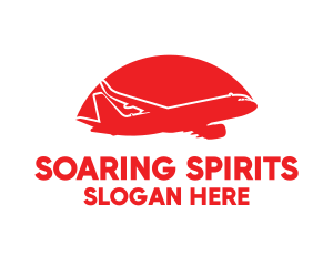 Red Airplane Flying logo
