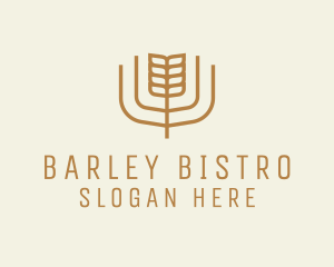 Brown Minimalist Wheat logo