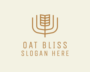 Brown Minimalist Wheat logo design