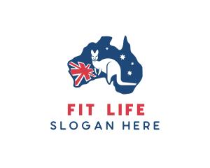 Wild Kangaroo Animal  logo